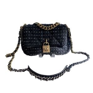Steve‎ Madden BTerra-T Quilted Fabric Chain Handbag with Padlock Closure
